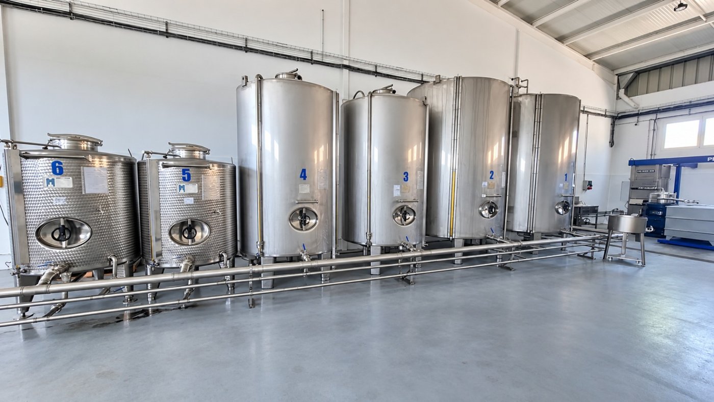 Olive oil storage tanks supplied by the producer